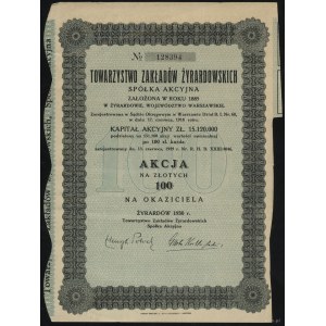 Poľsko, 2 x akcia na 100 zlotých, 1930-1934