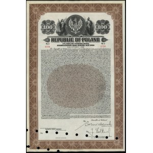 Rzeczpospolita Polska (1918-1939), 3 % obligacja na 100 dolarów w złocie z roku 1937