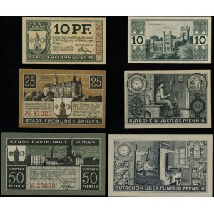 Silesia, set of 3 banknotes, 1919-1920