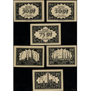 Schlesien, Satz: 20, 50 und 75 Pfennige, November 1921
