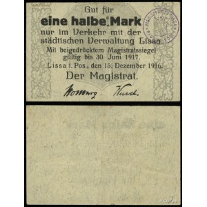 Greater Poland, 1/2 mark, valid from 15.12.1916 to 30.06.1917