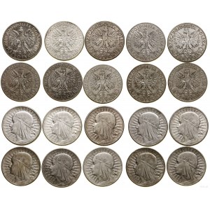 Poľsko, sada: 10 x 10 zlatých, 1932-1933, Anglicko a Varšava