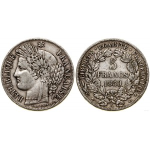 Francie, 5 franků, 1850 A, Paříž