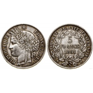 France, 5 francs, 1851 A, Paris