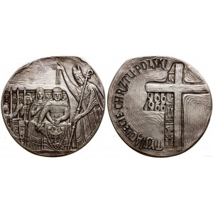 Polsko, pamětní medaile u příležitosti 1000. výročí křtu Polska, 1966, Varšava