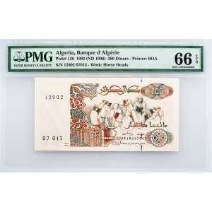 Algeria, 200 Dinars 1992, PMG - Gem Uncirculated 66 EPQ