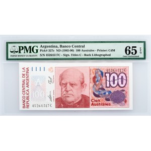 Argentina, 100 Australes 1985-1990, PMG - Gem Uncirculated 65 EPQ