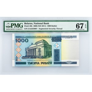 Belarus, 1000 Rublei 2000, PMG - Superb Gem Unc 67 EPQ
