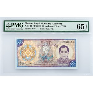 Bhutan, 10 Ngultrum 2000, PMG - Gem Uncirculated 65 EPQ