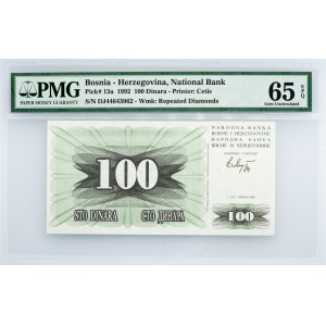 Bosnia-Herzegovina, 100 Dinara 1992, PMG - Gem Uncirculated 65 EPQ