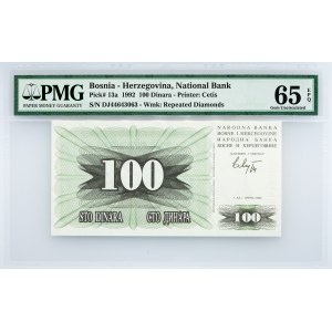 Bosnia-Herzegovina, 100 Dinara 1992, PMG - Gem Uncirculated 65 EPQ