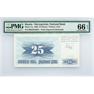 Bosnia-Herzegovina, 25 Dinara 1992, PMG - Gem Uncirculated 66 EPQ