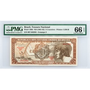 Brazil, 5 Cruzeiros 1961-1962, PMG - Gem Uncirculated 66 EPQ