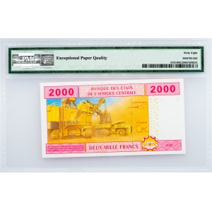 Central African States, 2000 Francs 2002, PMG - Superb Gem Unc 68 EPQ
