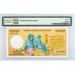 Comoros, 10,000 Francs 1997, PMG - Gem Uncirculated 65 EPQ