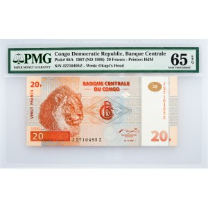 Congo Democratic Republic, 20 Francs 1997, PMG - Gem Uncirculated 65 EPQ