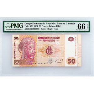 Congo Democratic Republic, 50 Francs 2013, PMG - Gem Uncirculated 66 EPQ