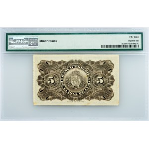 Cuba, 5 Pesos 1897, PMG - Choice About Unc 58 EPQ