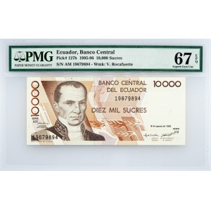 Ecuador, 10,000 Sucres 1995-1996, PMG - Superb Gem Unc 67 EPQ
