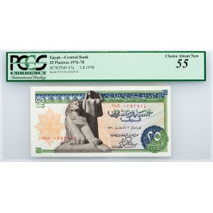 Egypt, 25 Piastres 1976-1978, PCGS - Choice About New 55
