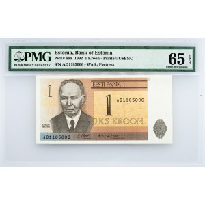 Estonia, 1 Kroon 1992, PMG - Gem Uncirculated 65 EPQ