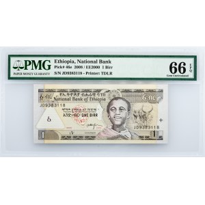 Ethiopia, 1 Birr 2008, PMG - Gem Uncirculated 66 EPQ