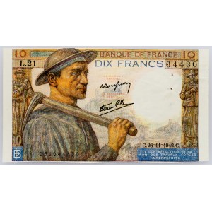 France, 10 Francs 1941