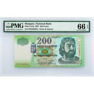 Hungary, 200 Forint 2007, PMG - Gem Uncirculated 66 EPQ