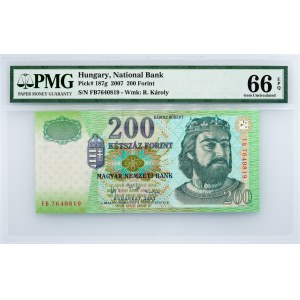 Hungary, 200 Forint 2007, PMG - Gem Uncirculated 66 EPQ