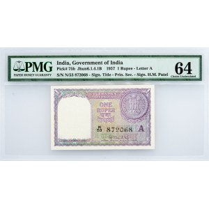 India, 1 Rupee 1957, PMG - Choice Uncirculated 64 EPQ