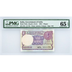 India, 1 Rupee 1985, PMG - Gem Uncirculated 65 EPQ