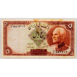 Iran, 5 Rials 1938