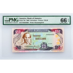 Jamaica, 50 Dollars 2002, PMG - Gem Uncirculated 66 EPQ