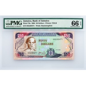 Jamaica, 50 Dollars 2004, PMG - Gem Uncirculated 66 EPQ