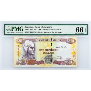 Jamaica, 500 Dollars 2011, PMG - Gem Uncirculated 66 EPQ