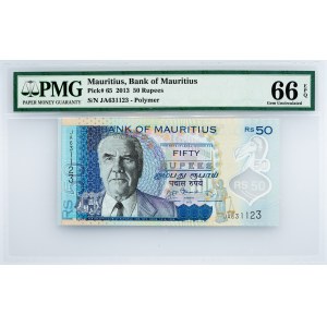Mauritius, 50 Rupees 2013, PMG - Gem Uncirculated 66 EPQ