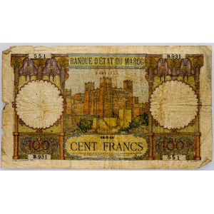 Morocco, 100 Francs 1941