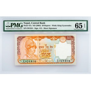Nepal, 20 Rupees 2002, PMG - Gem Uncirculated 65 EPQ