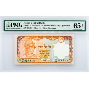 Nepal, 20 Rupees 2002, PMG - Gem Uncirculated 65 EPQ