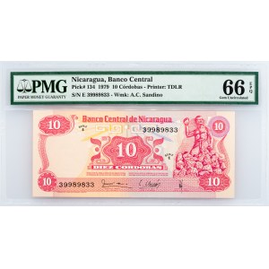 Nicaragua, 10 Córdobas 1979, PMG - Gem Uncirculated 66 EPQ