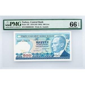 Turkey, 500 Lira 1970, PMG - Gem Uncirculated 66 EPQ