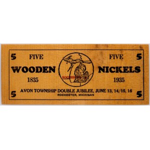 USA, 5 Wooden Nickels 1935