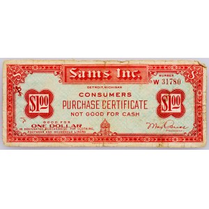 USA, 1 Dollar, Sams Inc., Detroit, Michigan
