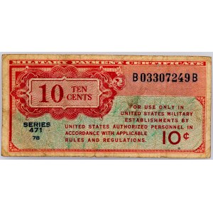 USA, Military, 10 Cents, Series 471