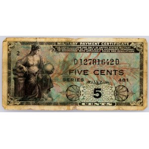 USA, Military, 5 Cents, Series 481
