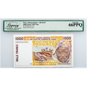 West African States, 1000 Francs 1998, Legacy - Gem New 66PPQ