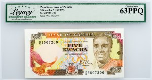 Zambia, 5 Kwacha 1989, Legacy - Choice New 63PPQ
