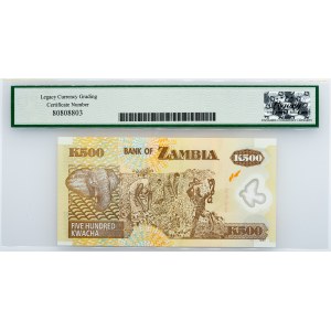 Zambia, 500 Kwacha 2008, Legacy - Gem New 66PPQ