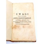 STASZIC- UWAGI NAD ŻYCIEM JANA ZAMOYSKIEGO wyd. 1785