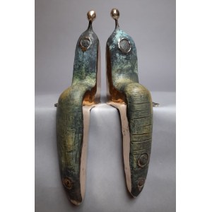 D.Z., Sitzendes Paar (Bronze, H 32 cm)